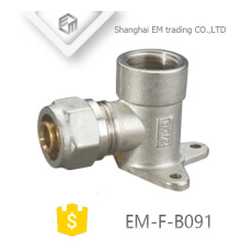 EM-F-B091 Nickel plated wall mounted female elbow brass pipe fitting